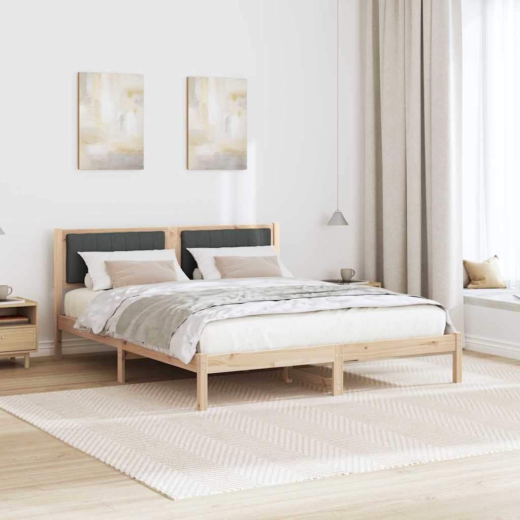 Rám Postele S Čalouněným Čelem S Čelo Tmavě Šedá 150 X 200 Cm