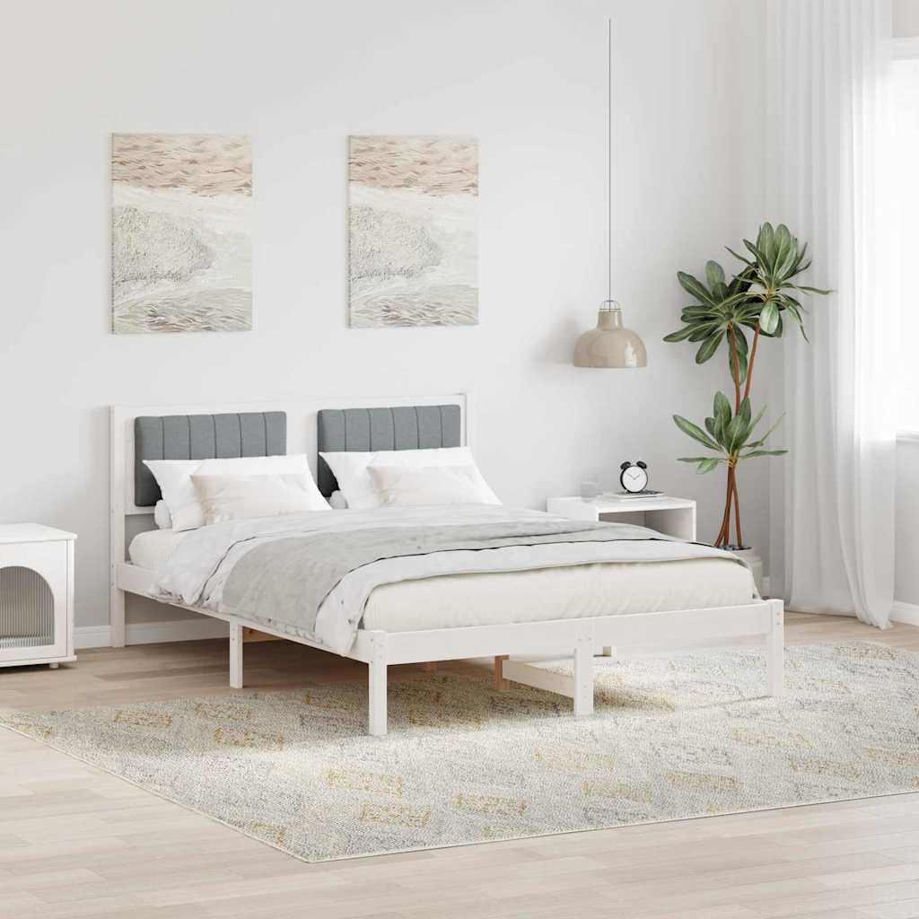 Rám Postele S Čalouněným Čelem S Čelo Světle Šedá 140 X 200 Cm