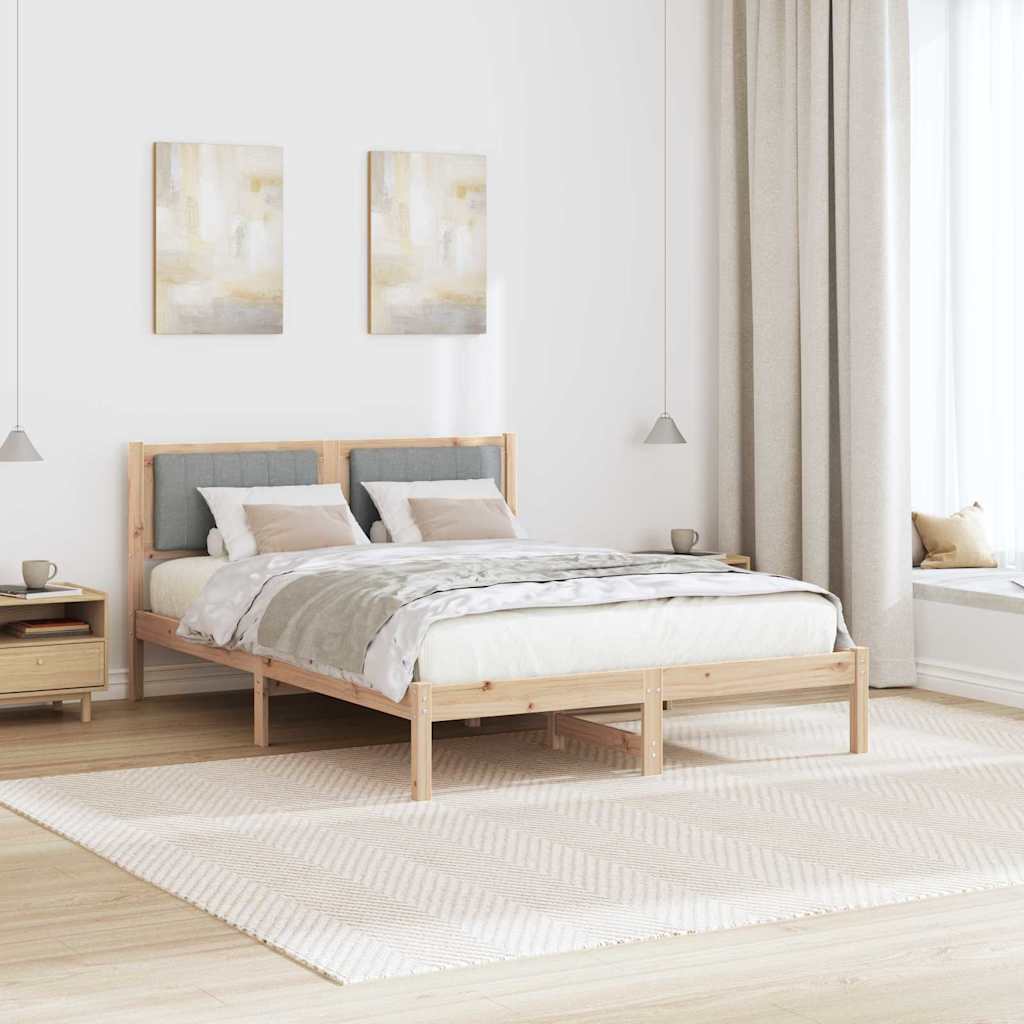 Rám Postele S Čalouněným Čelem S Čelo Světle Šedá 140 X 190 Cm