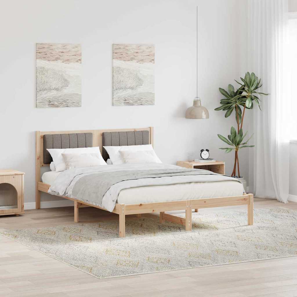 Rám Postele S Čalouněným Čelem S Čelo Taupe 140 X 190 Cm