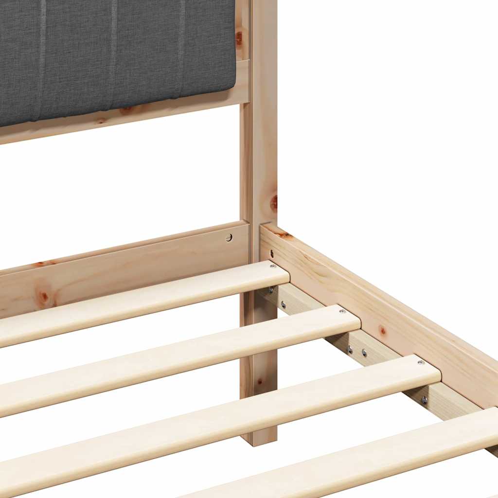 Rám Postele S Čalouněným Čelem S Čelo Tmavě Šedá 135 X 190 Cm
