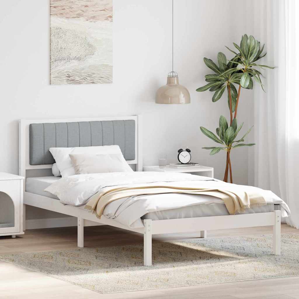 Rám Postele S Čalouněným Čelem S Čelo Světle Šedá 100 X 200 Cm