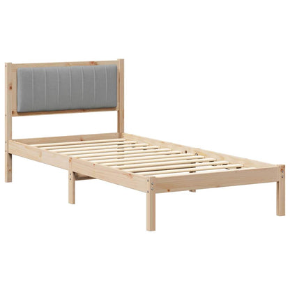 Rám Postele S Čalouněným Čelem S Čelo Světle Šedá 90 X 200 Cm