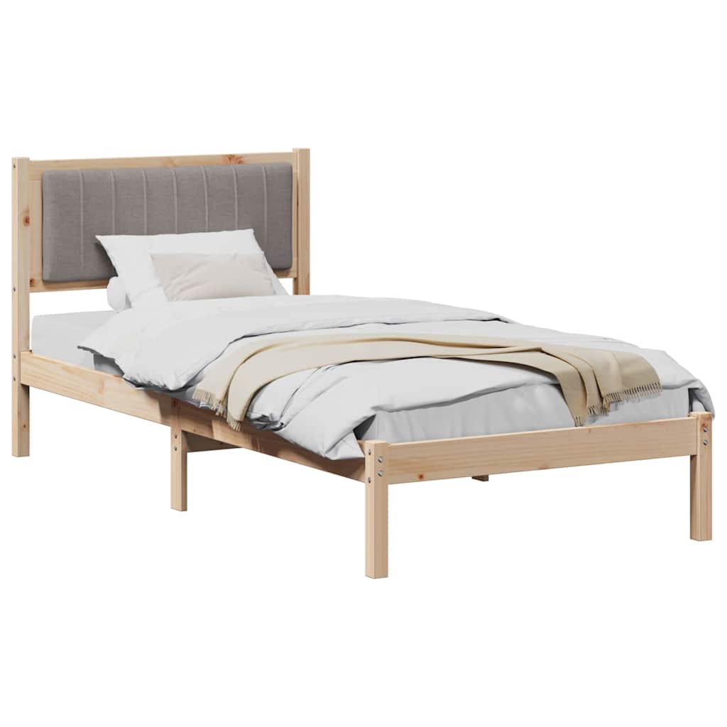 Rám Postele S Čalouněným Čelem S Čelo Taupe 90 X 190 Cm