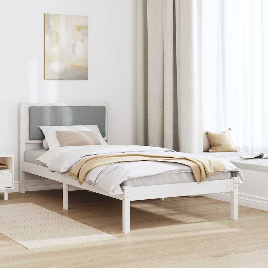 Rám Postele S Čalouněným Čelem S Čelo Světle Šedá 90 X 190 Cm