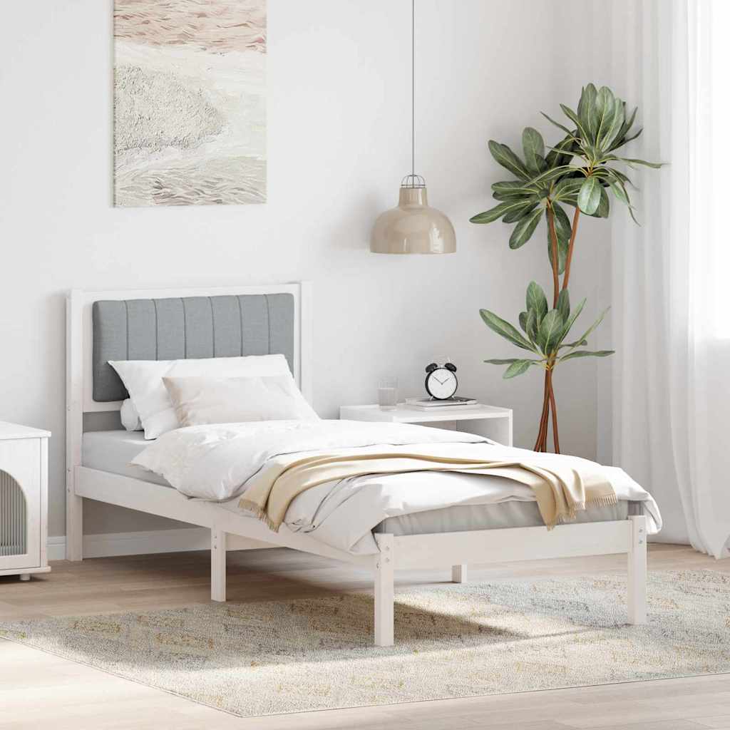 Rám Postele S Čalouněným Čelem S Čelo Světle Šedá 75 X 190 Cm