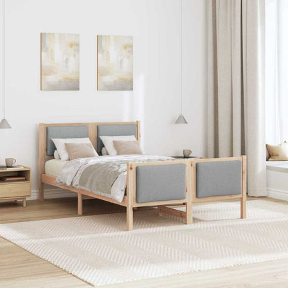 Rám Postele S Čelo Světle Šedá 120 X 200 Cm Textil