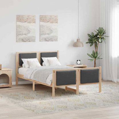 Rám Postele S Čelo Tmavě Šedá 120 X 200 Cm Textil