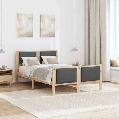 Rám Postele S Čelo Tmavě Šedá 120 X 200 Cm Textil
