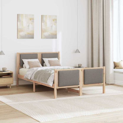 Rám Postele S Čelo Taupe 120 X 200 Cm Textil