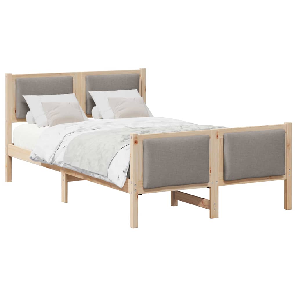 Rám Postele S Čelo Taupe 120 X 200 Cm Textil
