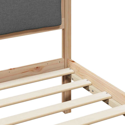Rám Postele S Čelo Tmavě Šedá 140 X 190 Cm Textil
