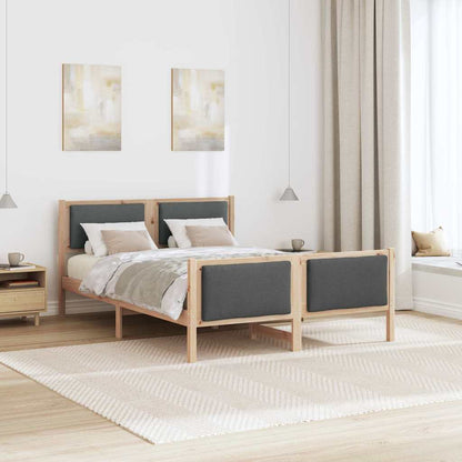 Rám Postele S Čelo Tmavě Šedá 140 X 190 Cm Textil