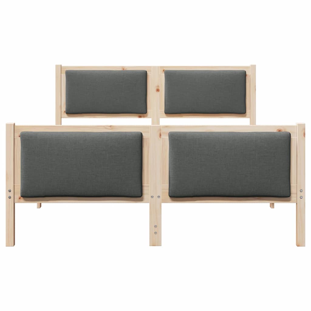 Rám Postele S Čelo Tmavě Šedá 140 X 190 Cm Textil