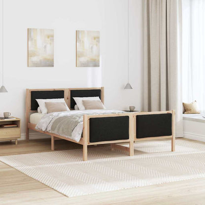 Rám Postele S Čelo Černá 140 X 190 Cm Textil