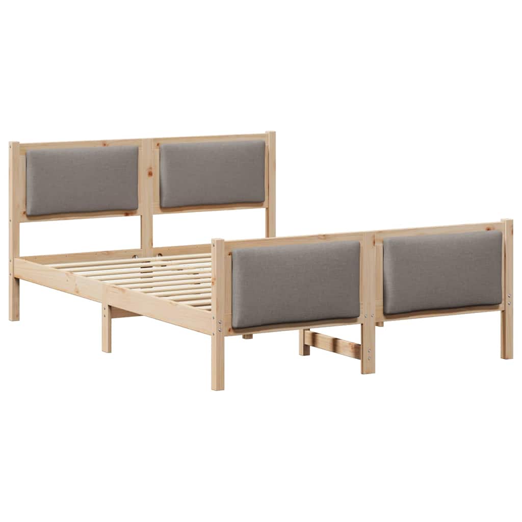 Rám Postele S Čelo Taupe 140 X 190 Cm Textil
