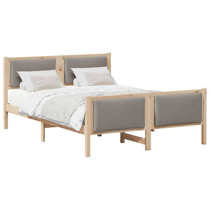 Rám Postele S Čelo Taupe 140 X 190 Cm Textil