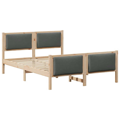 Rám Postele S Čelo Tmavě Šedá 135 X 190 Cm Textil