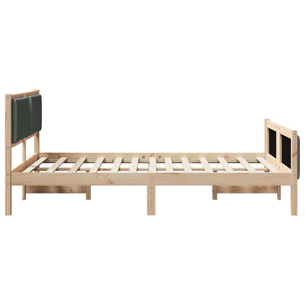 Rám Postele S Čelo Tmavě Šedá 135 X 190 Cm Textil