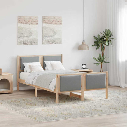 Rám Postele S Čelo Světle Šedá 120 X 190 Cm Textil