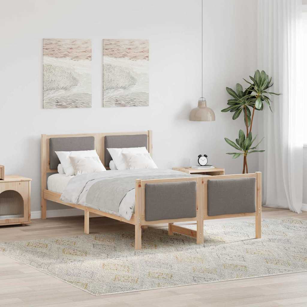 Rám Postele S Čelo Taupe 120 X 190 Cm Textil