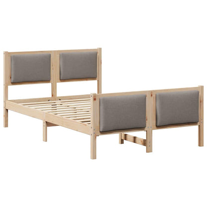 Rám Postele S Čelo Taupe 120 X 190 Cm Textil
