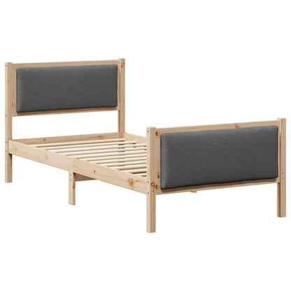 Rám Postele S Čelo Tmavě Šedá 100 X 200 Cm Textil