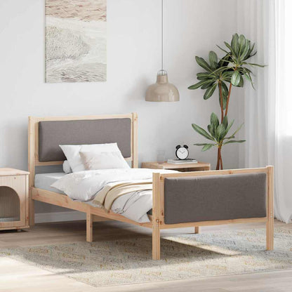Rám Postele S Čelo Taupe 100 X 200 Cm Textil