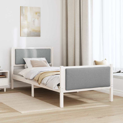 Rám Postele S Čelo Světle Šedá 100 X 200 Cm Textil
