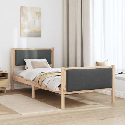 Rám Postele S Čelo Tmavě Šedá 90 X 200 Cm Textil