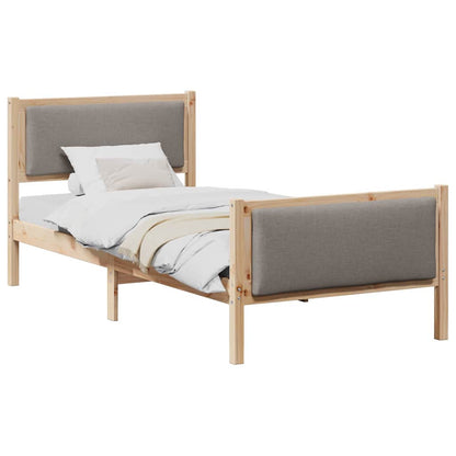 Rám Postele S Čelo Taupe 90 X 200 Cm Textil