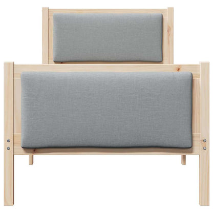Rám Postele S Čelo Světle Šedá 80 X 200 Cm Textil