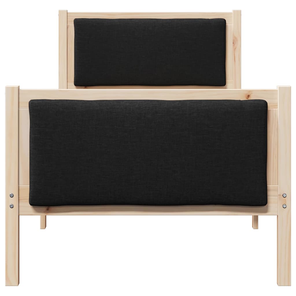 Rám Postele S Čelo Černá 80 X 200 Cm Textil