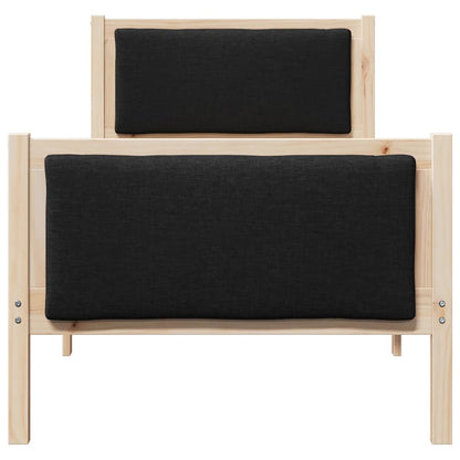 Rám Postele S Čelo Černá 80 X 200 Cm Textil