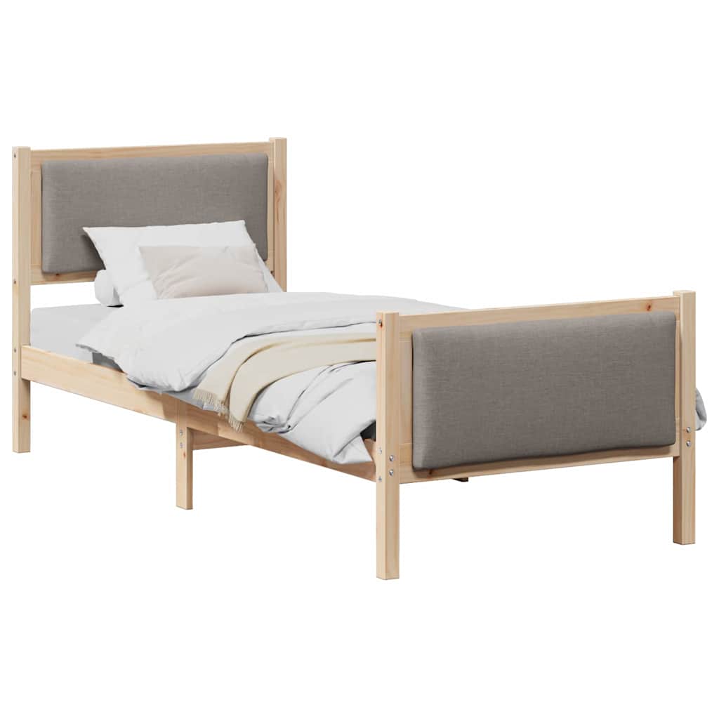 Rám Postele S Čelo Taupe 80 X 200 Cm Textil