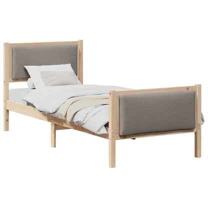 Rám Postele S Čelo Taupe 80 X 200 Cm Textil