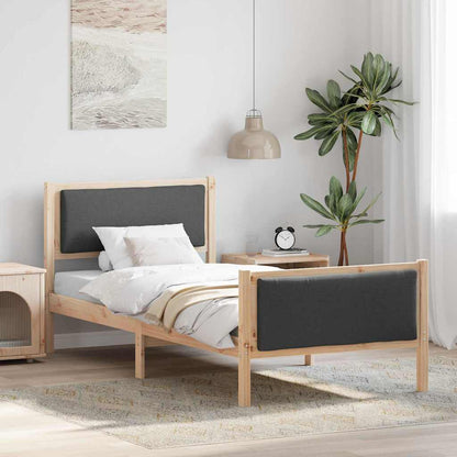 Rám Postele S Čelo Tmavě Šedá 90 X 190 Cm Textil