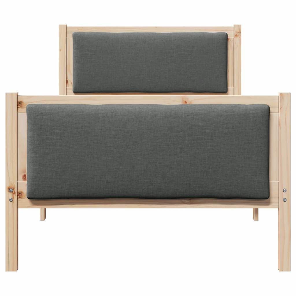 Rám Postele S Čelo Tmavě Šedá 90 X 190 Cm Textil