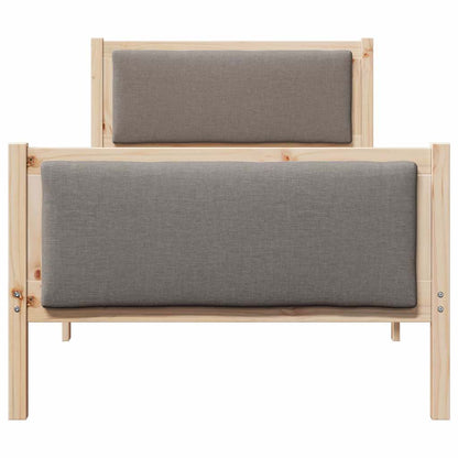 Rám Postele S Čelo Taupe 90 X 190 Cm Textil