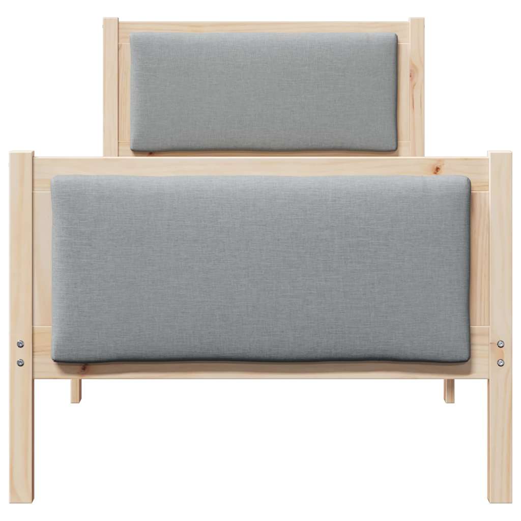 Rám Postele S Čelo Světle Šedá 75 X 190 Cm Textil
