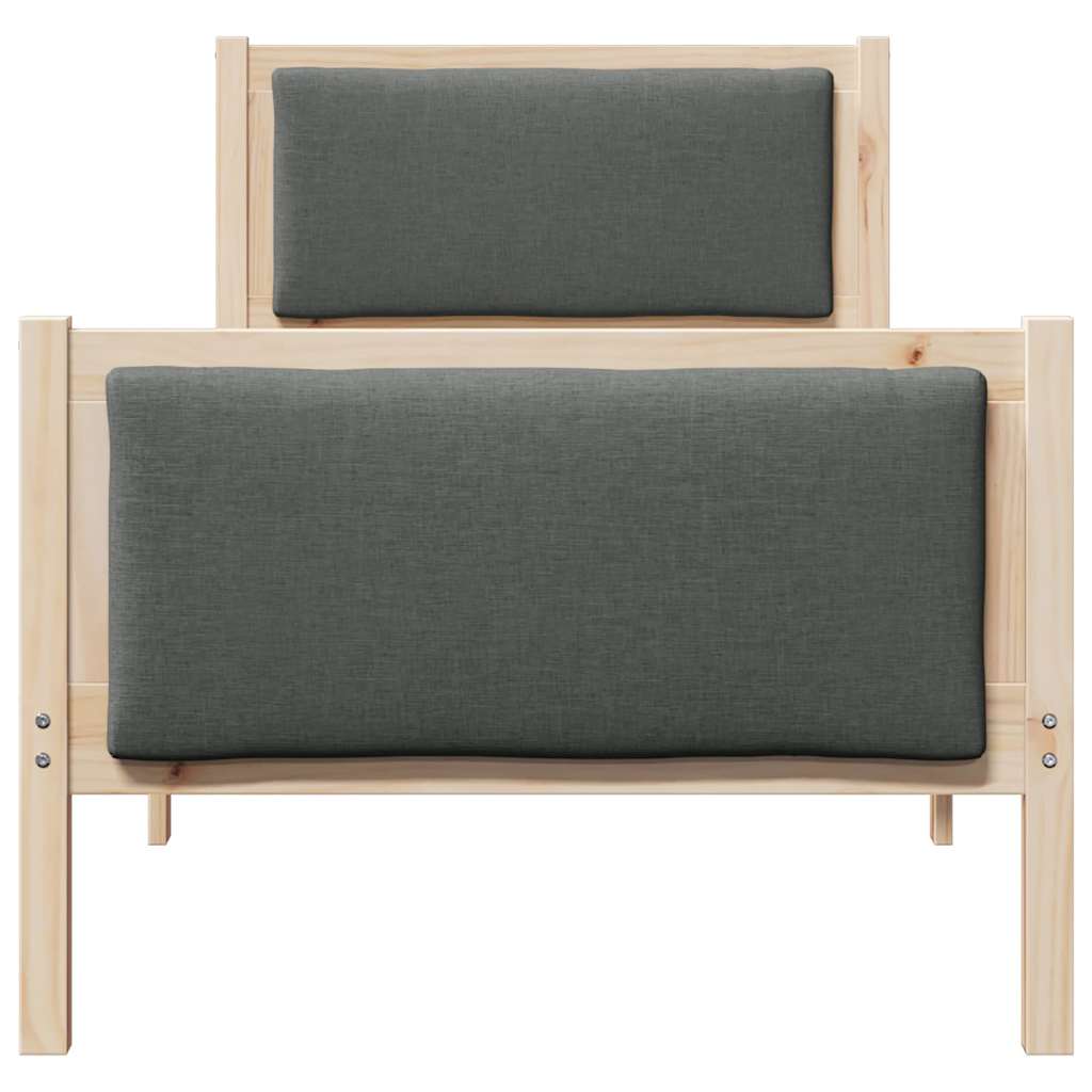 Rám Postele S Čelo Tmavě Šedá 75 X 190 Cm Textil