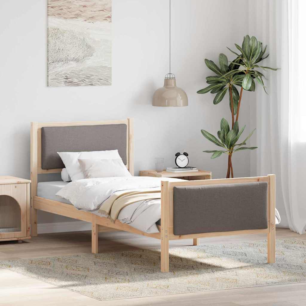 Rám Postele S Čelo Taupe 75 X 190 Cm Textil