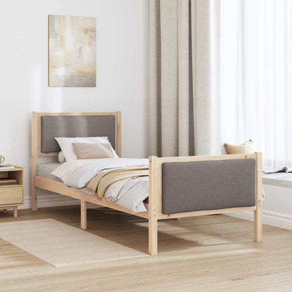 Rám Postele S Čelo Taupe 75 X 190 Cm Textil
