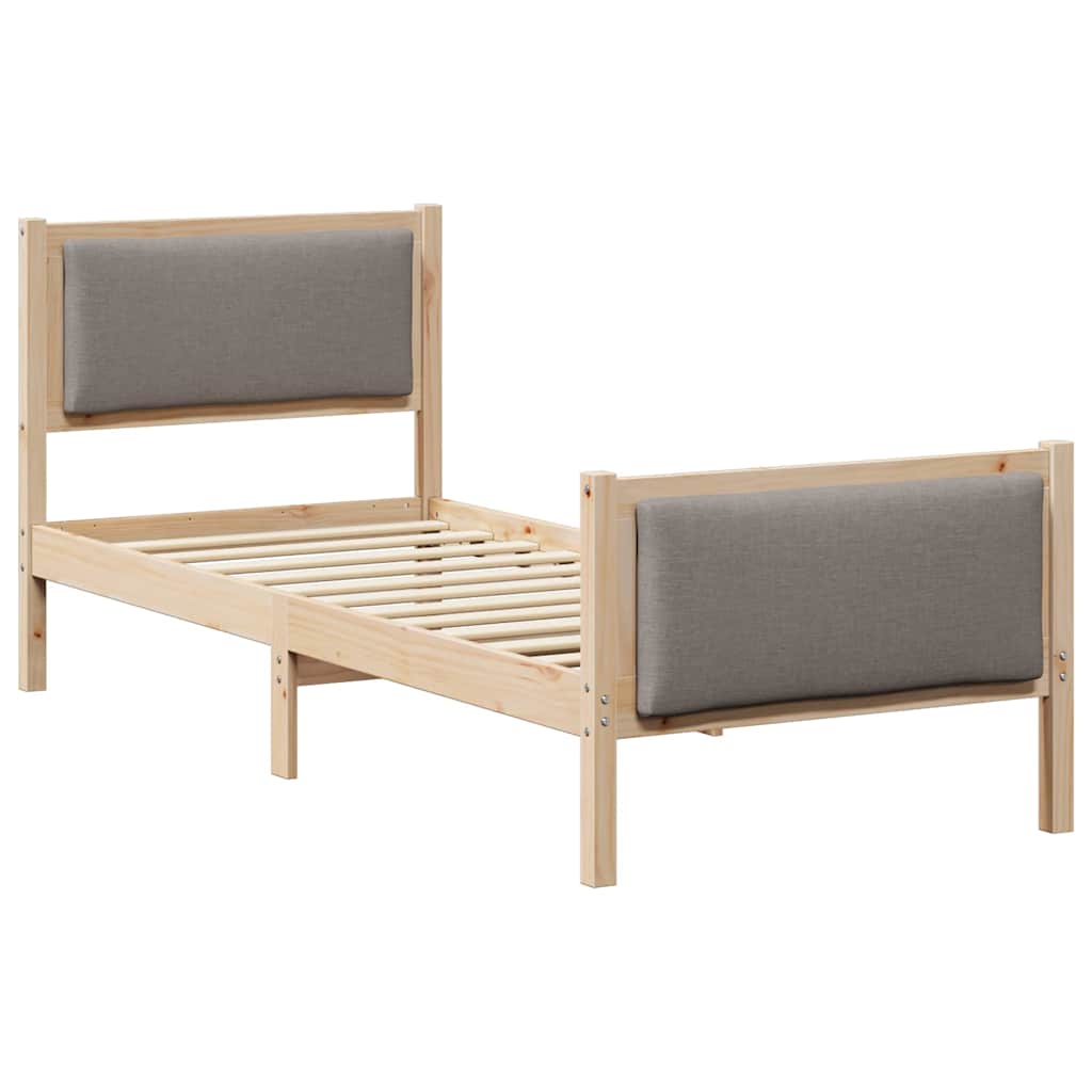 Rám Postele S Čelo Taupe 75 X 190 Cm Textil