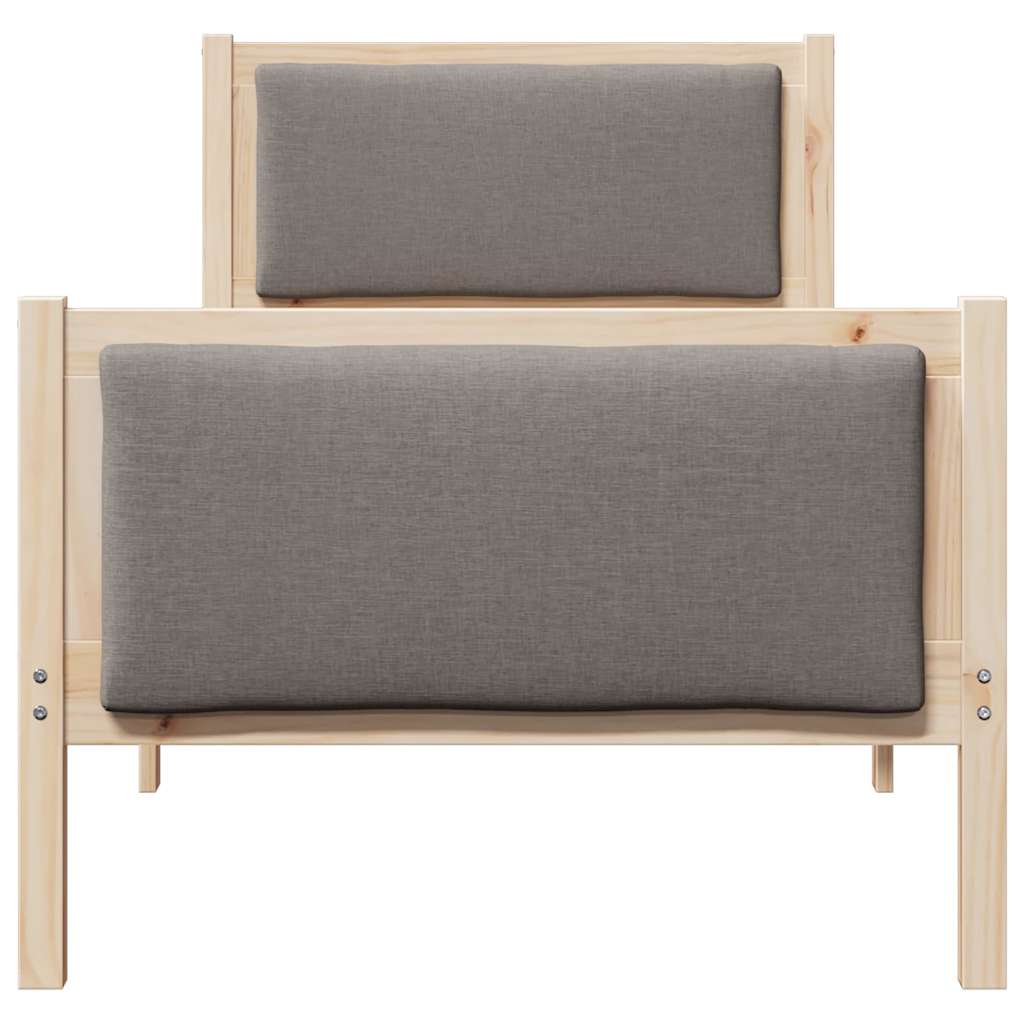 Rám Postele S Čelo Taupe 75 X 190 Cm Textil
