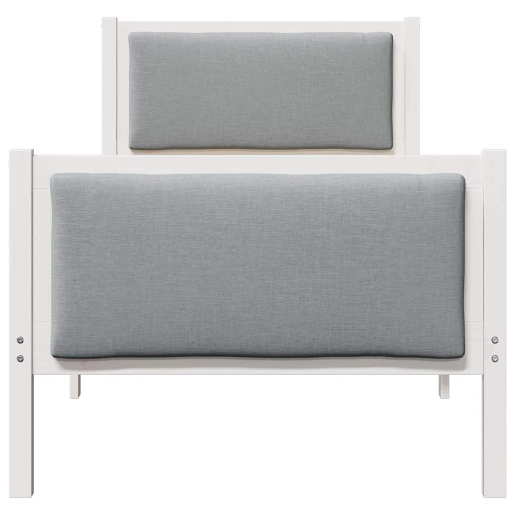 Rám Postele S Čelo Světle Šedá 75 X 190 Cm Textil