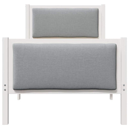 Rám Postele S Čelo Světle Šedá 75 X 190 Cm Textil