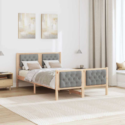 Rám Postele Světle Šedá 120 X 200 Cm Masivní Borové Dřevo