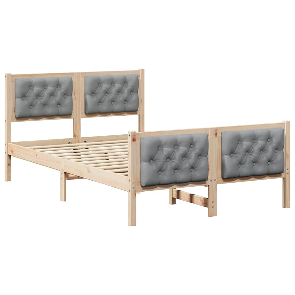Rám Postele Světle Šedá 120 X 200 Cm Masivní Borové Dřevo
