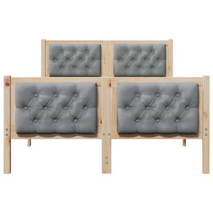 Rám Postele Světle Šedá 120 X 200 Cm Masivní Borové Dřevo